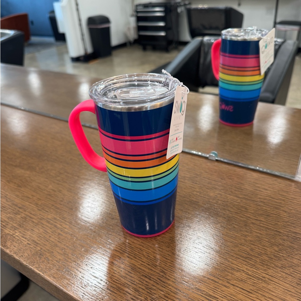 Swig Life Rainbow Stripe Tumbler with Handle